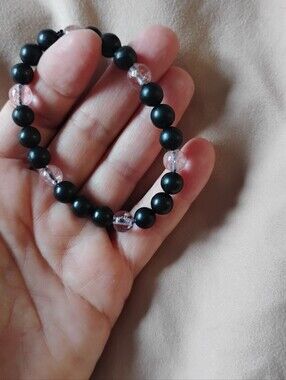 3/$21~🔦Glow In The dark beads With shungite Barrel Bracelet